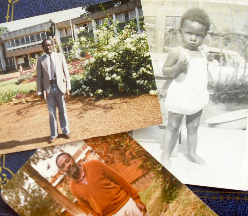 In our young days. Baby me clearly with attitude, Dad in Kyambogo upgrading.